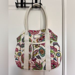 SALE Vera Bradley multi-color Paisley white cotton and silk handbag